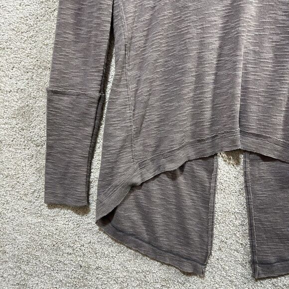 Free People Gray Tunic Women's XS Split Back Cowl Neck Long Sleeve Pullover Top - Picture 5 of 10